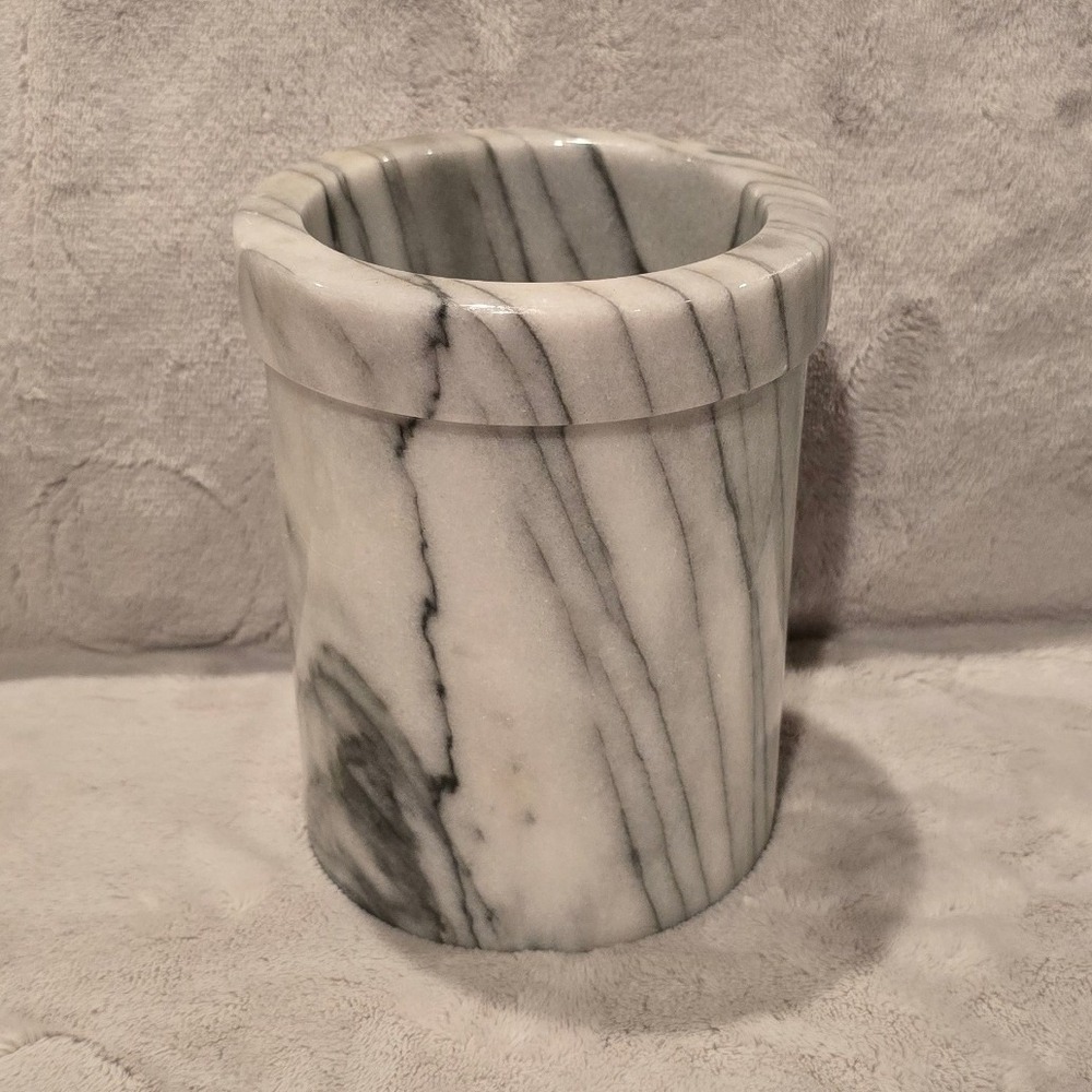 Studio Nova White Marble Wine Chiller Utensil Holder Grey Veined Stone Taiwan